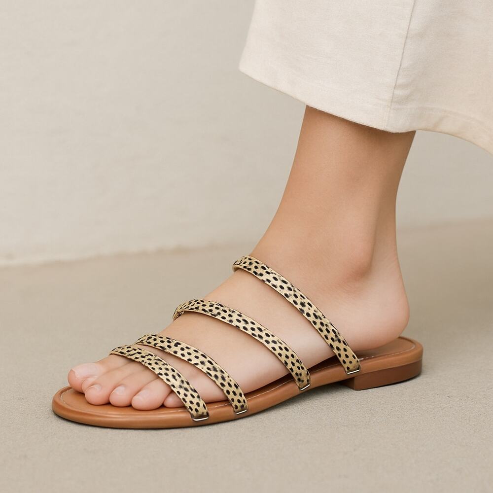 J.Crew SZ 8 Calf hair seaside slide sandals SZ 8 NWT